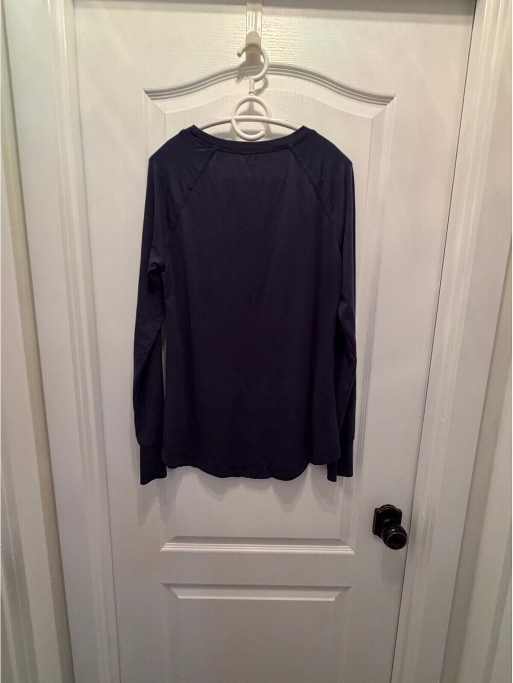 Navy Blue Long Sleeve Top Womens S Raglan Crew Neck Casual [COPY]